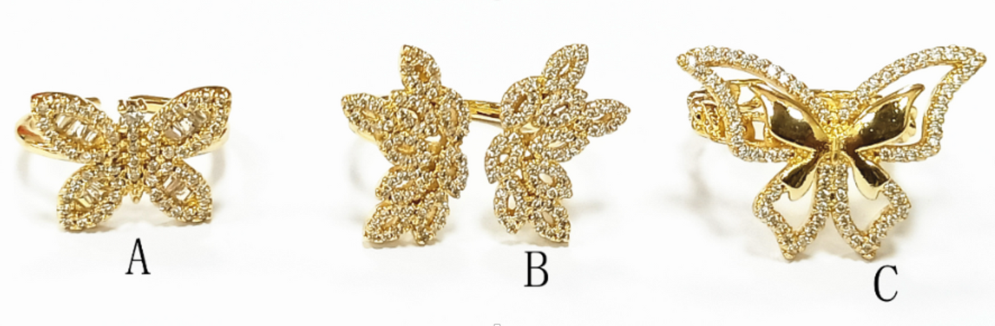 Butterfly Ring adjustable full zirconia