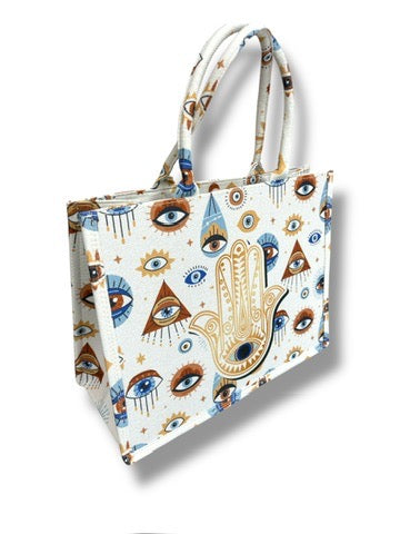 Tote Hamsa  Evil eye Beach bag