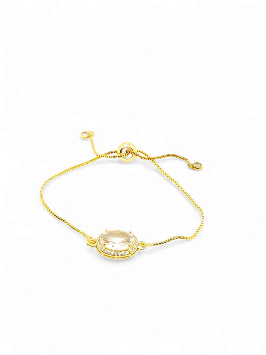 Stone zirconia bracelet adjustable