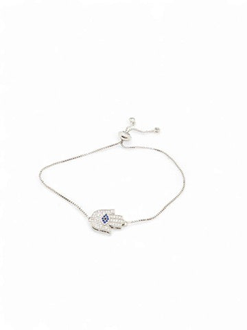 Hand of fatima with evil eye pave blue lucky