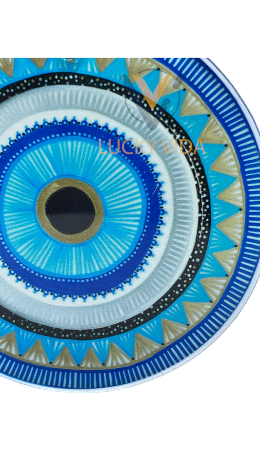 Blue iris  Evil Eye- tyde light blue  color  5"