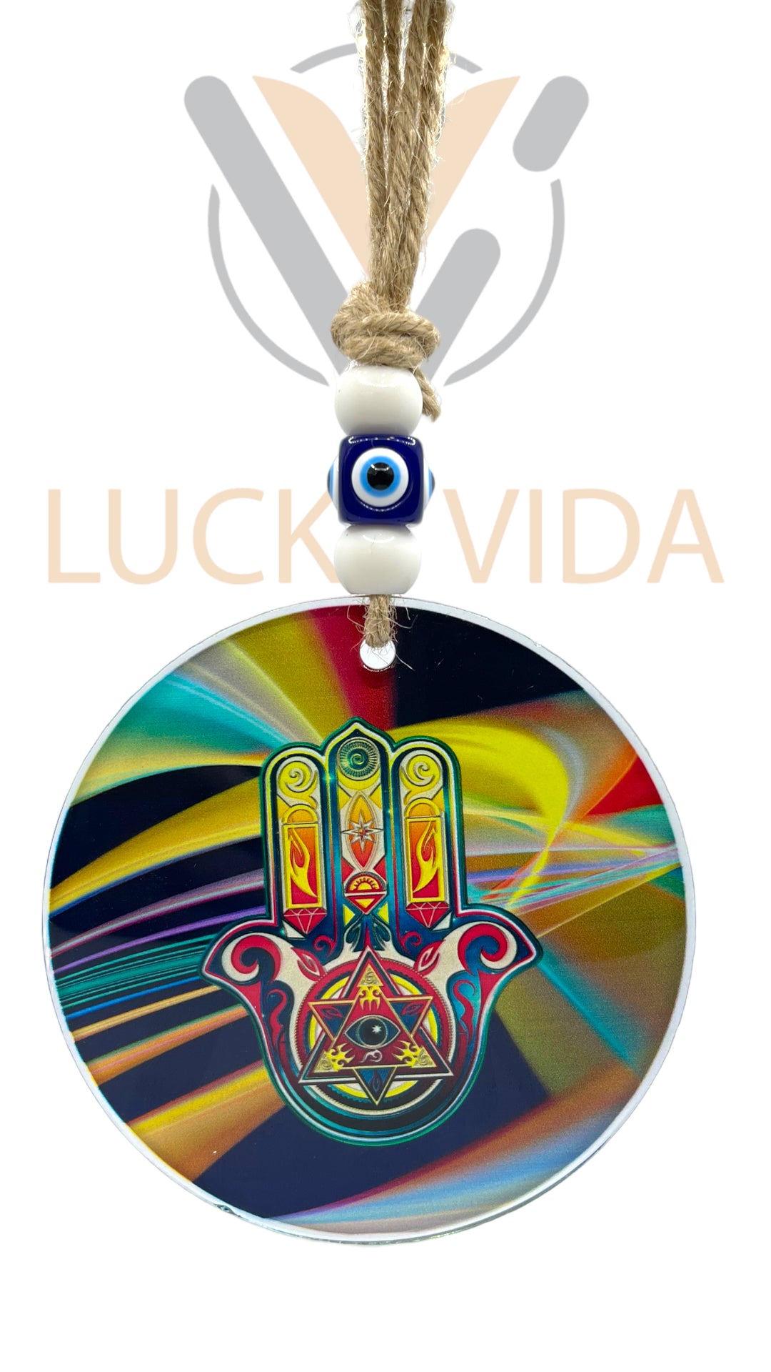 Hamsa Evil Eye- tyde star  color  5"