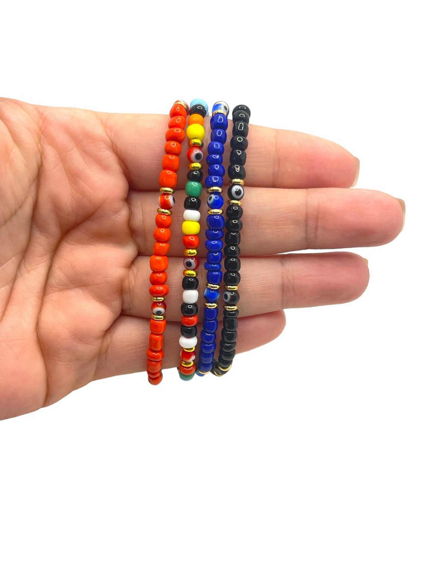 Beads bracelets colors with evil eye lucky