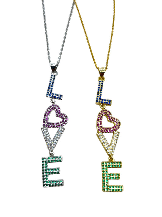 Love necklaces multicolor stainless steel