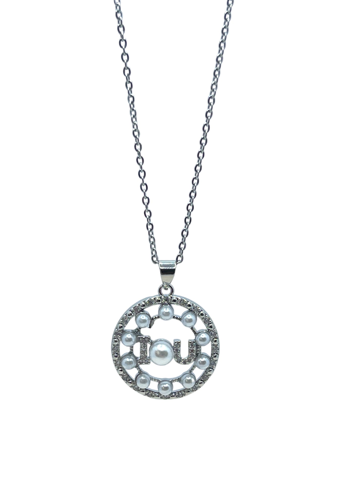 18k Gp iloveu Perls pendant with zirconias