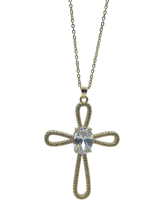 Cross stone necklaces stainless steel