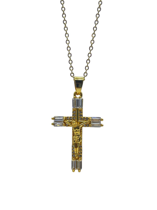 Cross stone crucifix  full necklaces stainless steel