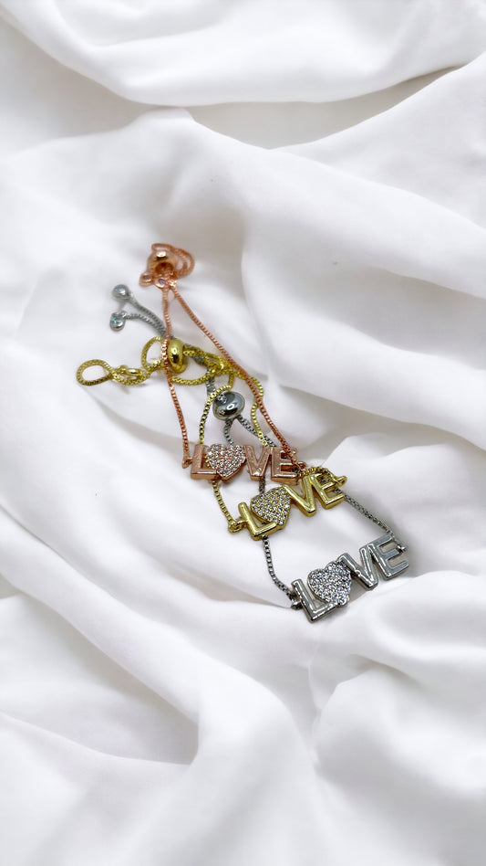 Love heart  adjustable bracelet