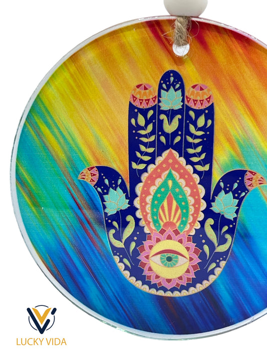 Hamsa Evil Eye- tyde color  5"