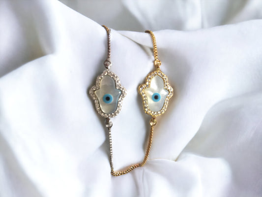 Hamsa shell adjustable 18k gold plated