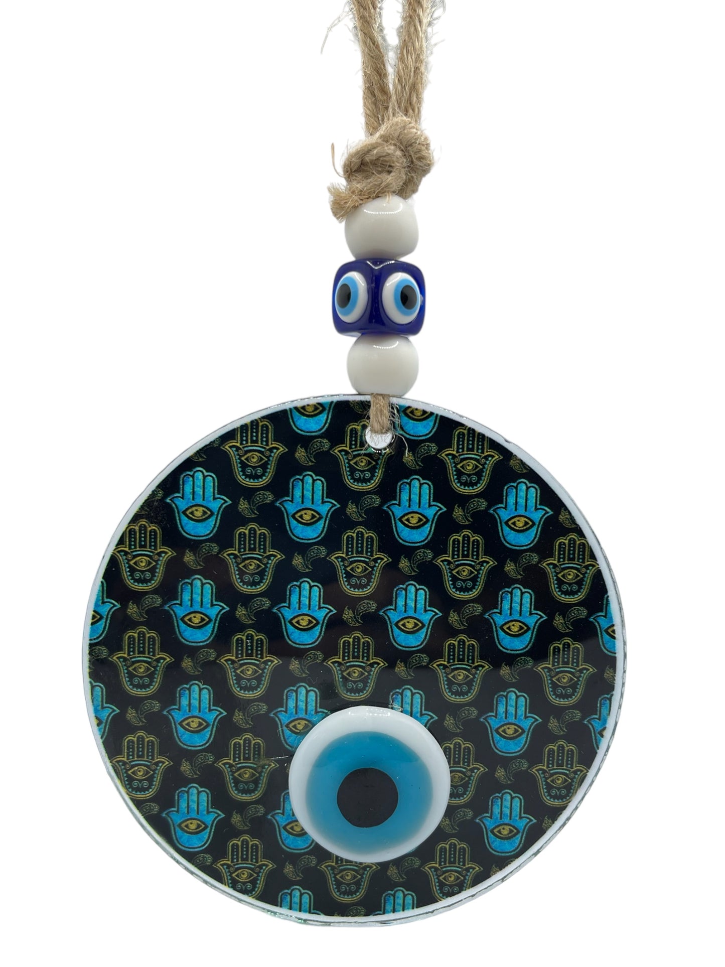 Hamsa Evil Eye- Blue multi-hamsa  5"