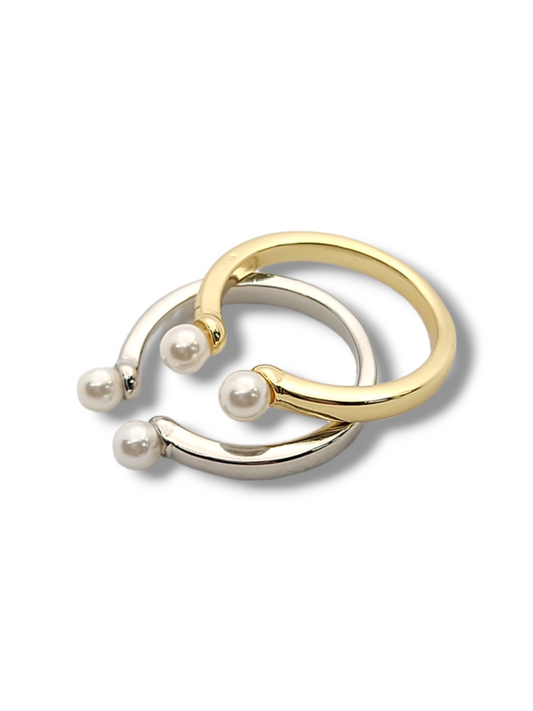 Double perl  adjustable Ring