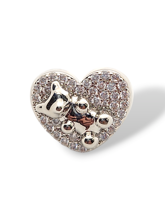 Teddy Ring heart full cz big size