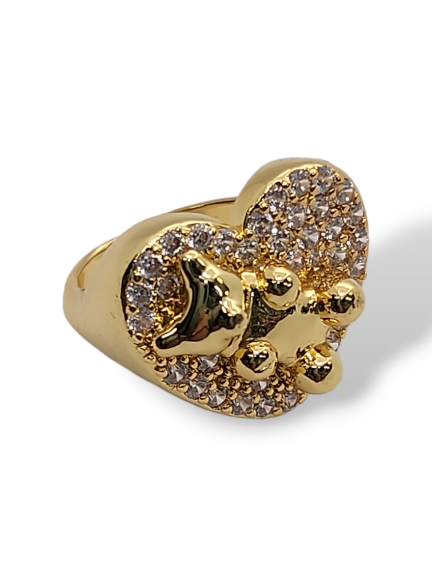 Teddy Ring heart full cz big size