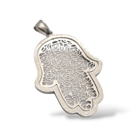 Rose hamsa Stainless Steel Pendant