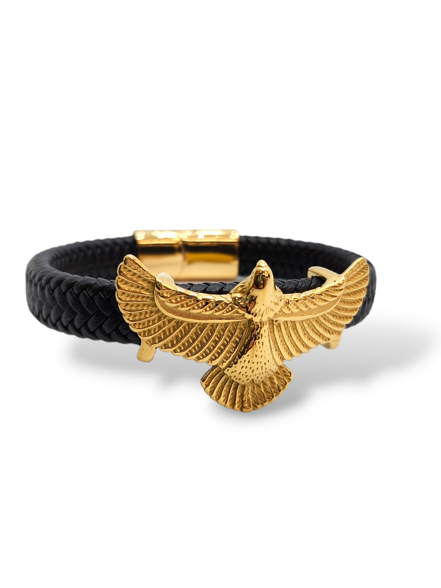 Eagle leather bracelet stainless steel