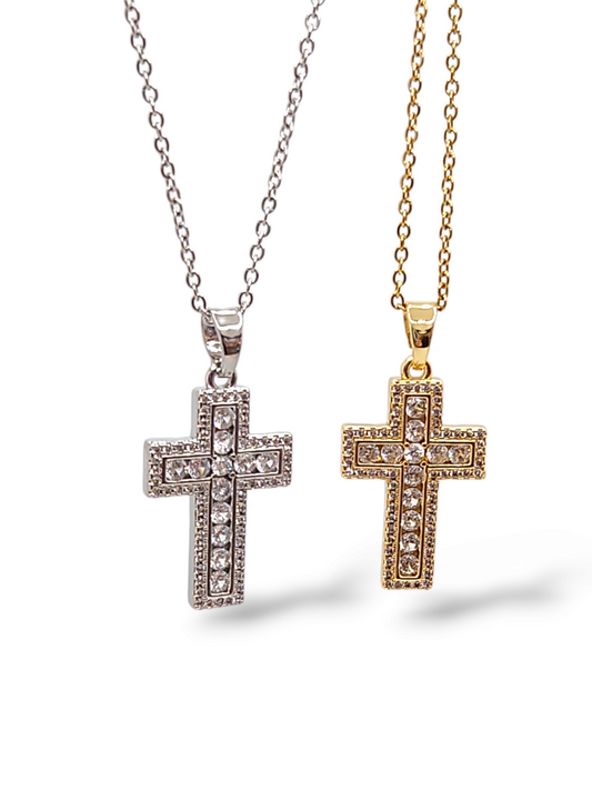 Cross Zirconia  necklaces stainless steel