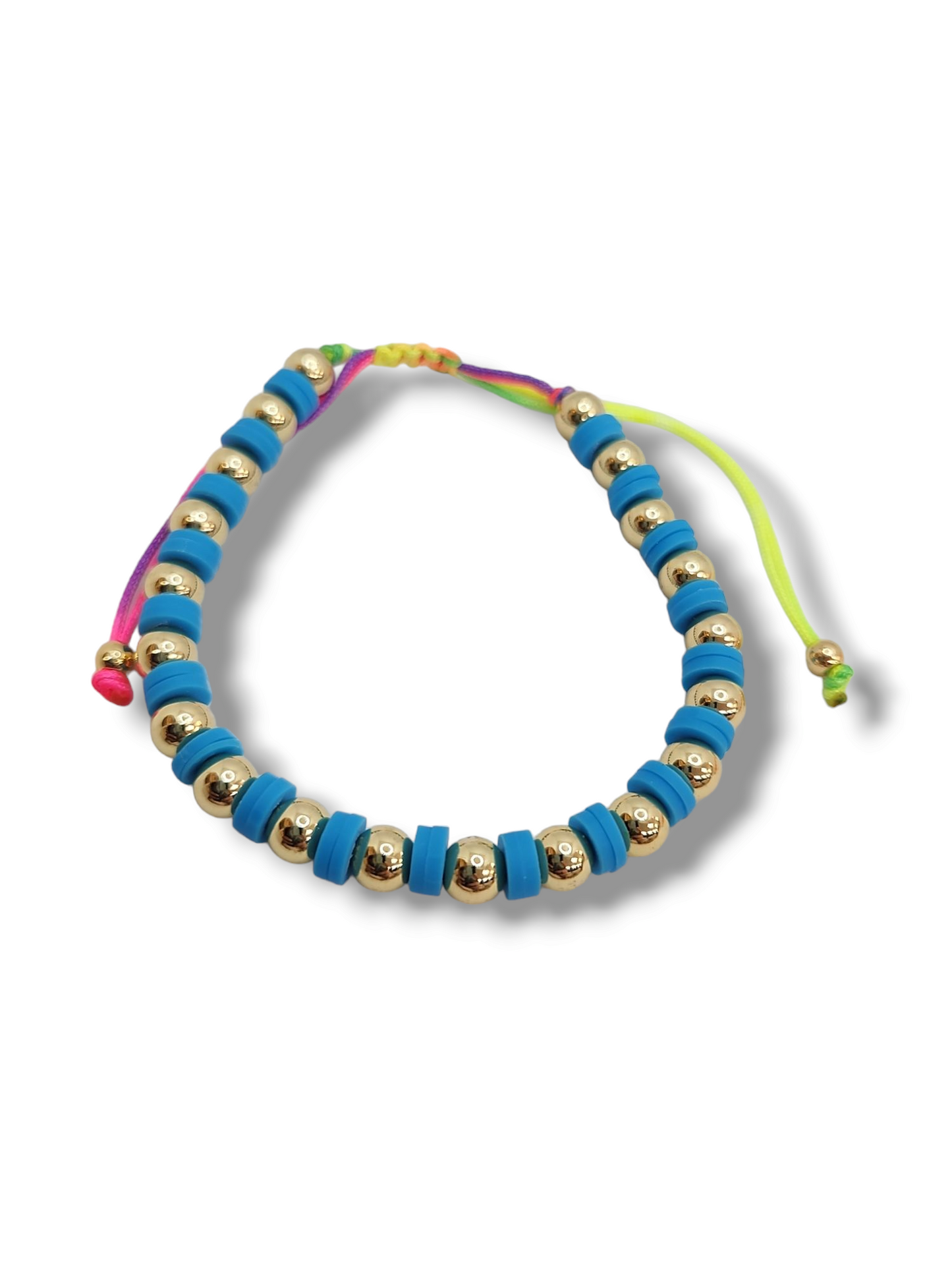 Pucca blue  gold balls  string bracelet