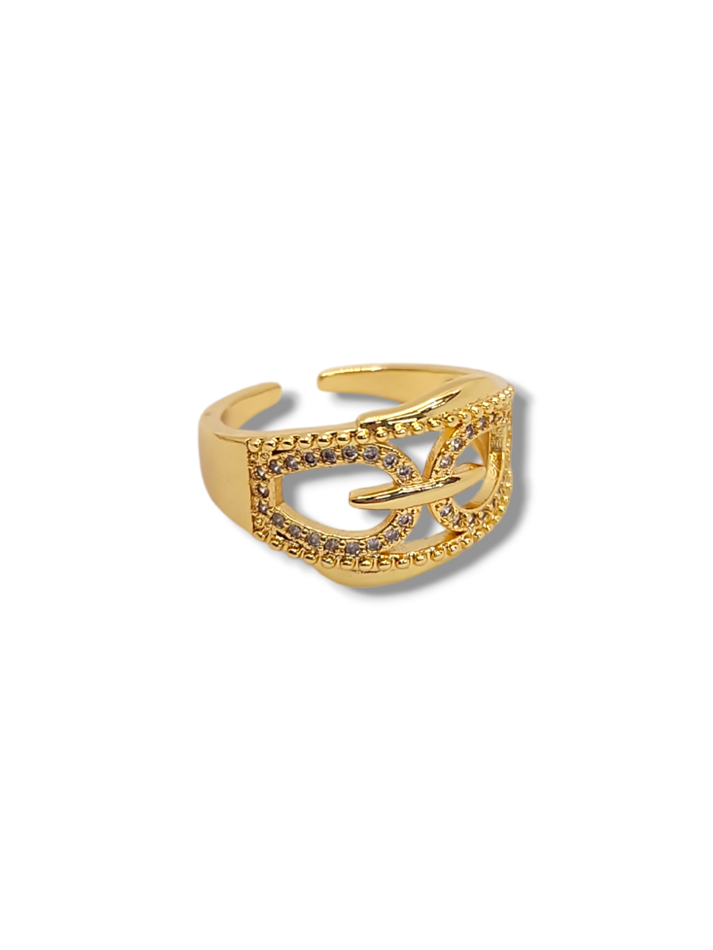 Chunky lock pave ring