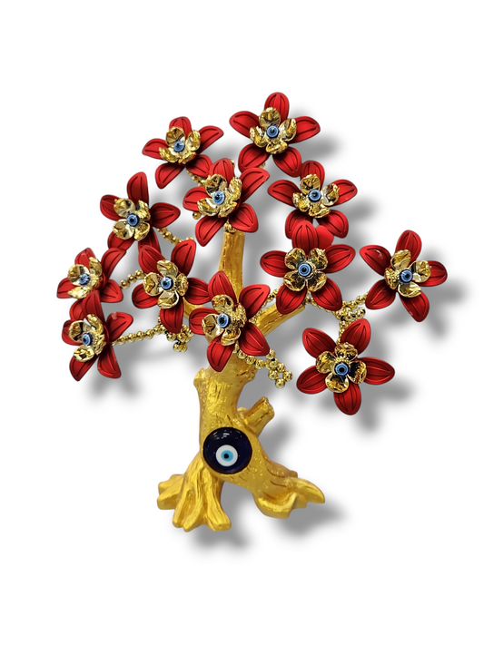 Red gold flowers gold tree of life