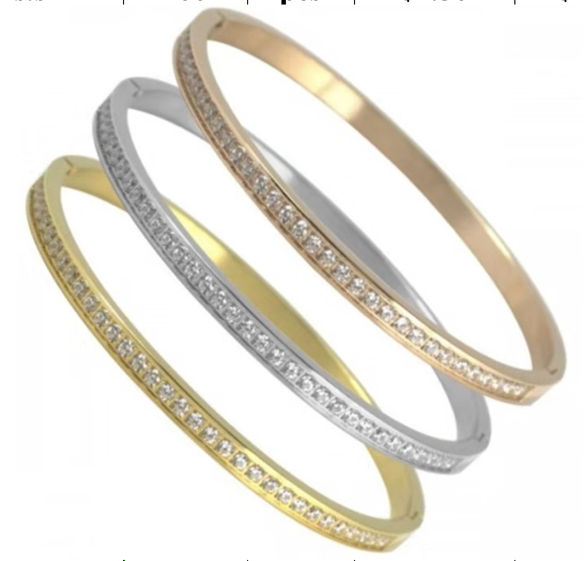 Full line stone stainless steel bangles