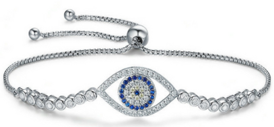 Turkish eye inside with zirconia adjustable bracelet