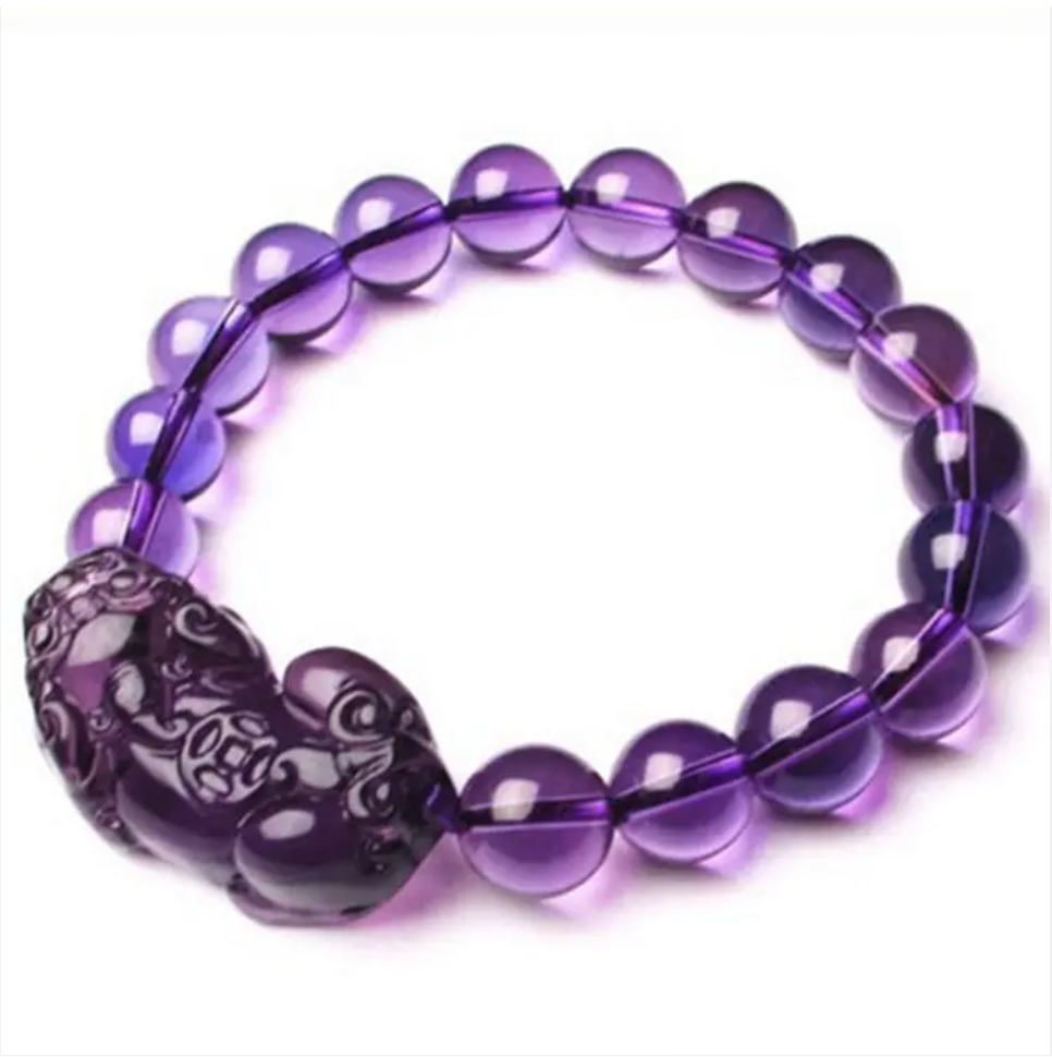 Jade Dragon Pixiu Bracelet beads 10mm Amethyst