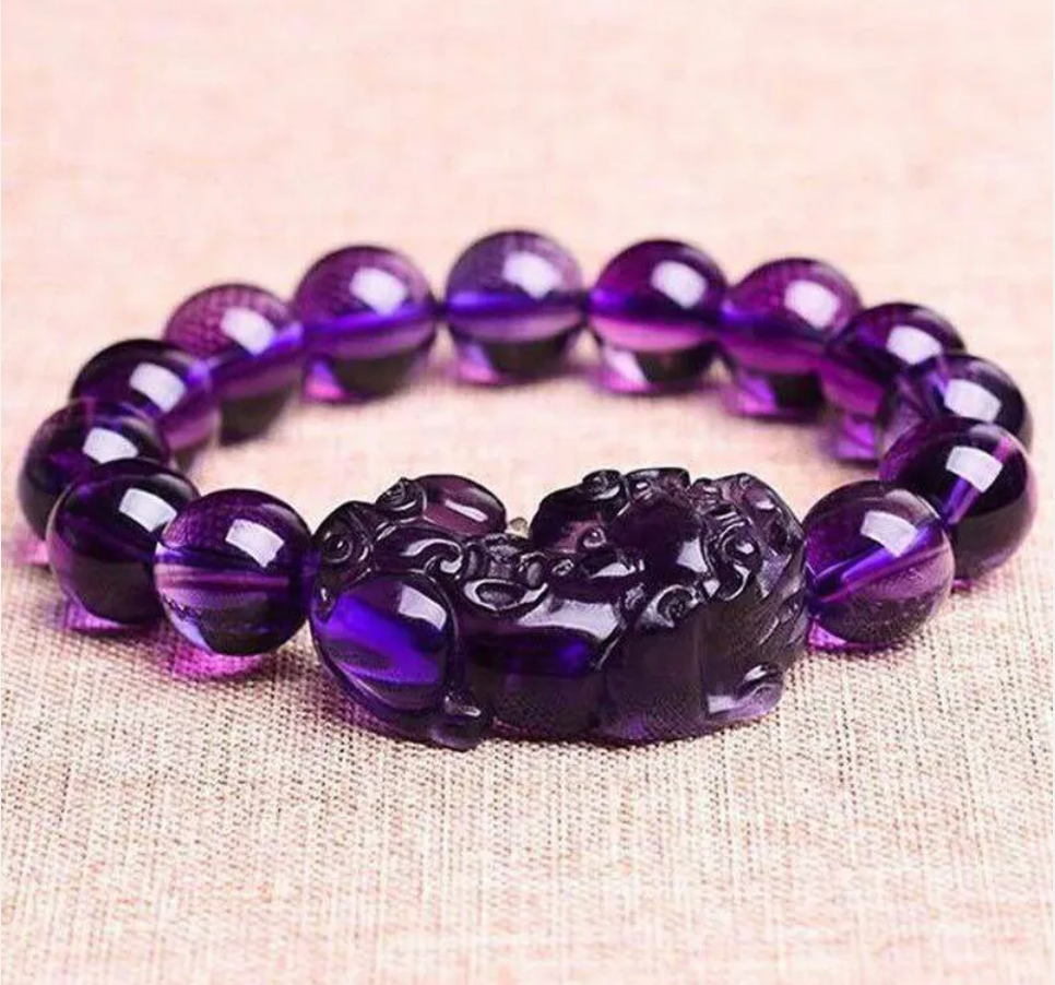 Jade Dragon Pixiu Bracelet beads 10mm Amethyst