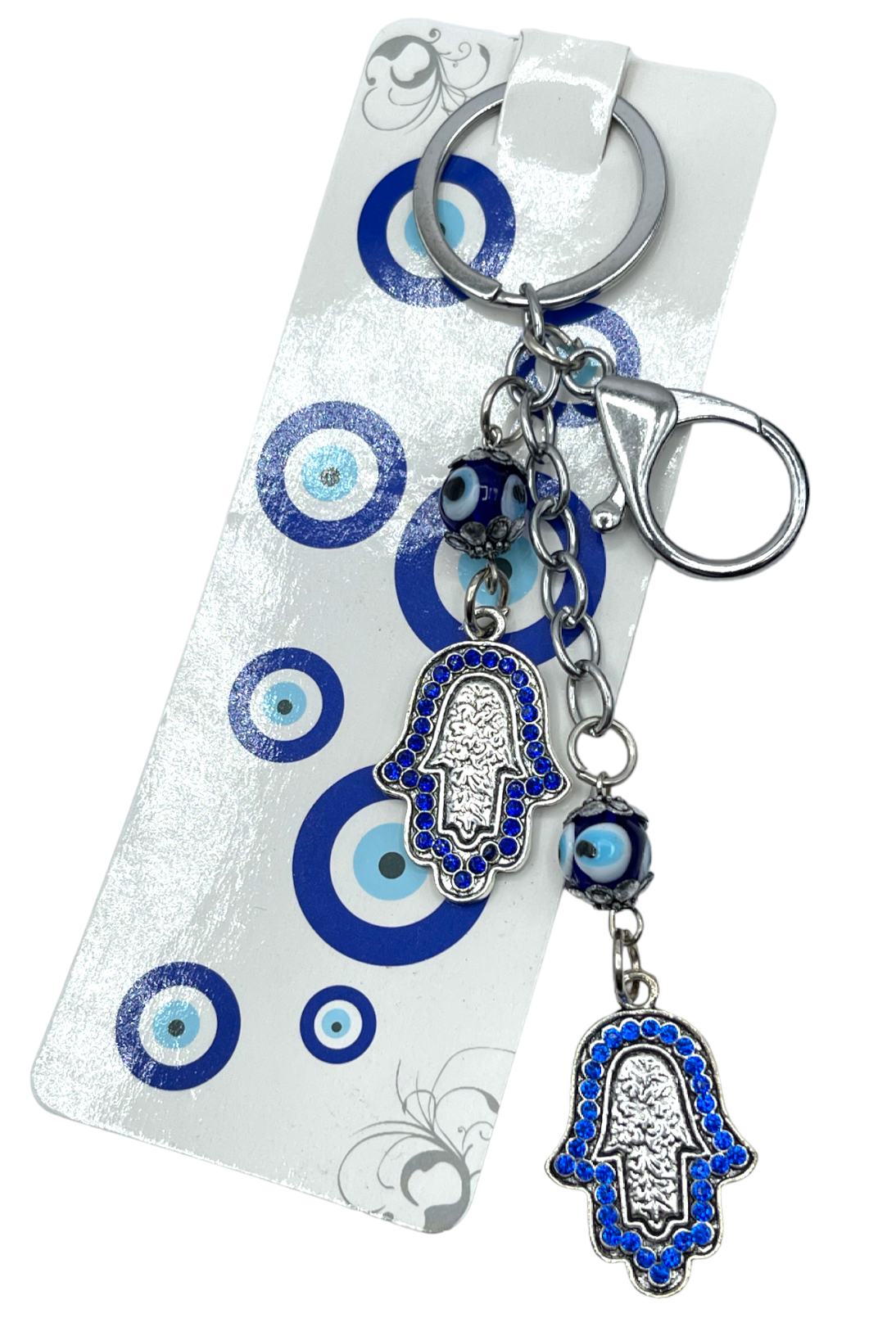 Hamsas Blue lucky keychain Crystal