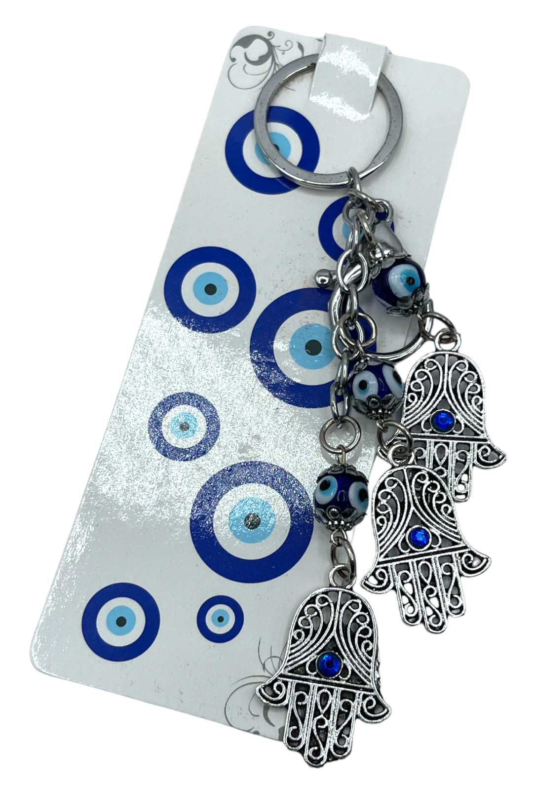 Hamsa  lucky keychain Crystal