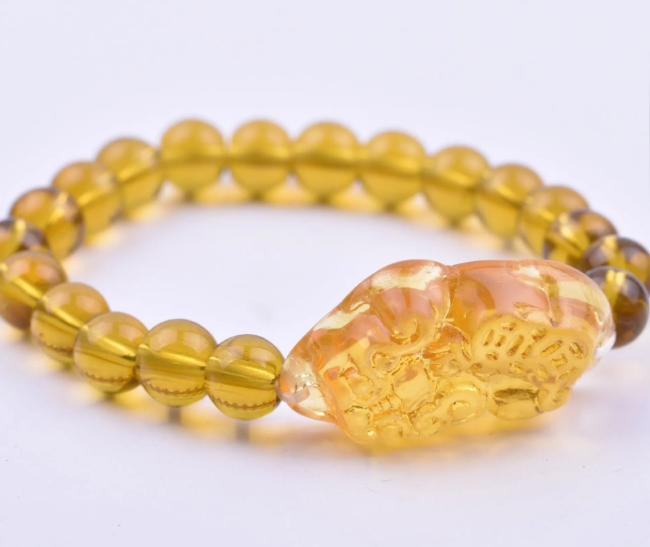 Jade Dragon Pixiu Citrine  Bracelet beads 10mm