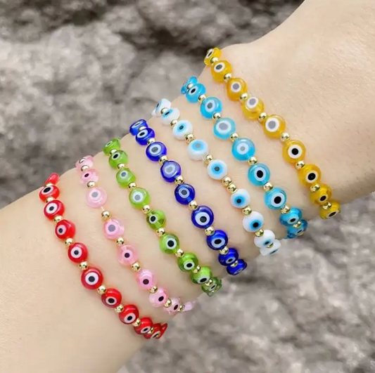 Evil eyes stretch beads glass