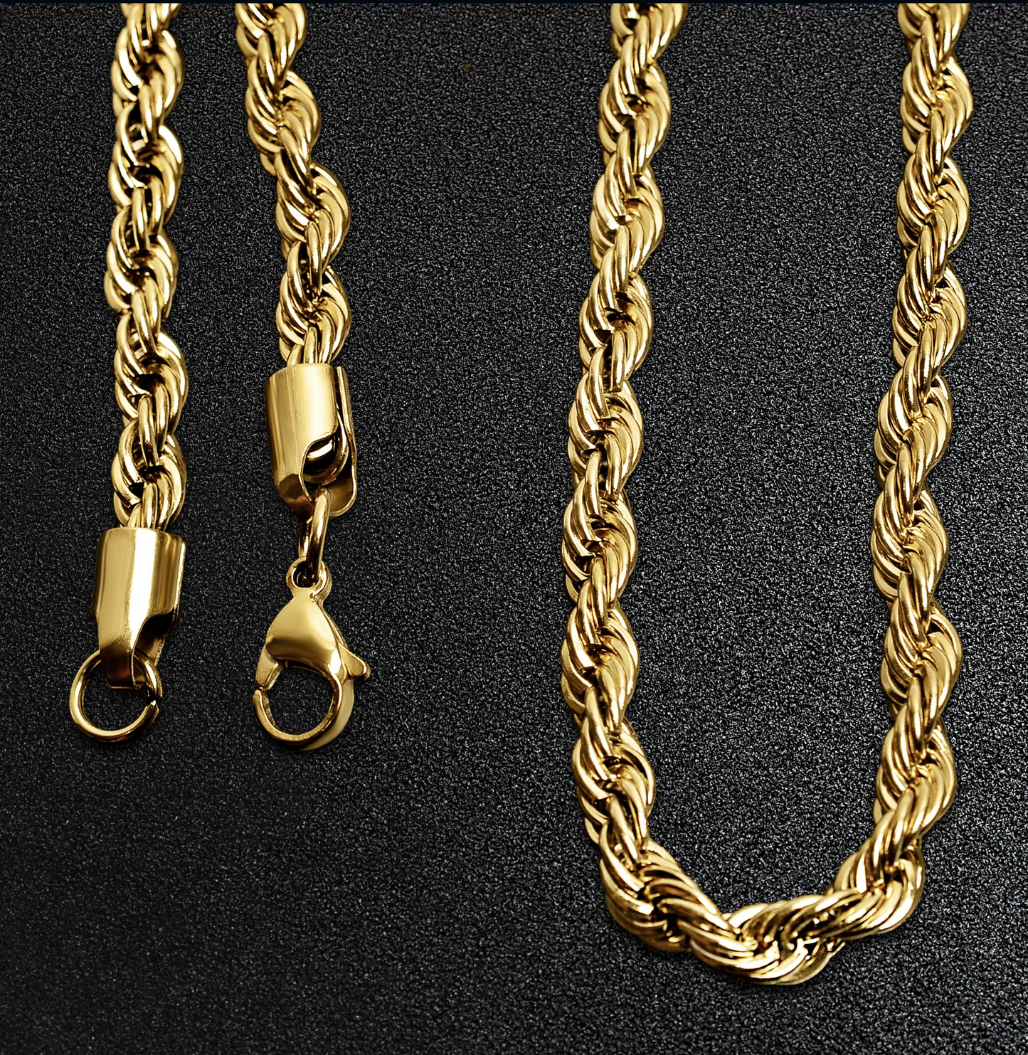 Rope chain -Gold  Stainless Steel  2mm -3mm-4mm-5mm-6mm