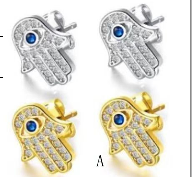 Hamsa studs earrings stainless steel