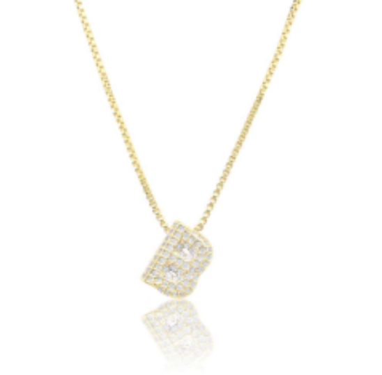 Ice Jumbo Initial 2"  micro pave- full cubic zirconia 18" necklaces stainless steel (Copy)