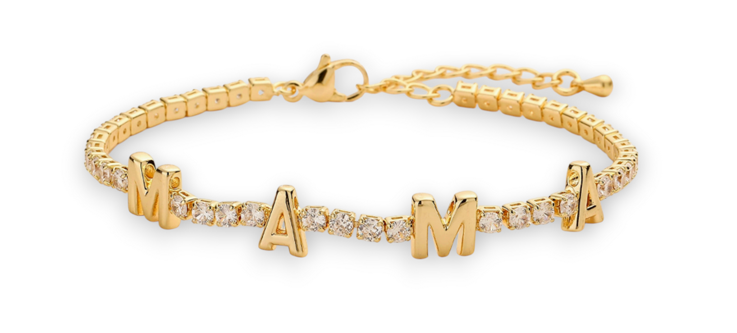Mama tennis bracelet 7.5"