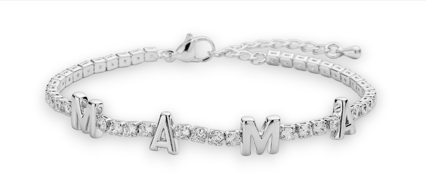 Mama tennis bracelet 7.5"