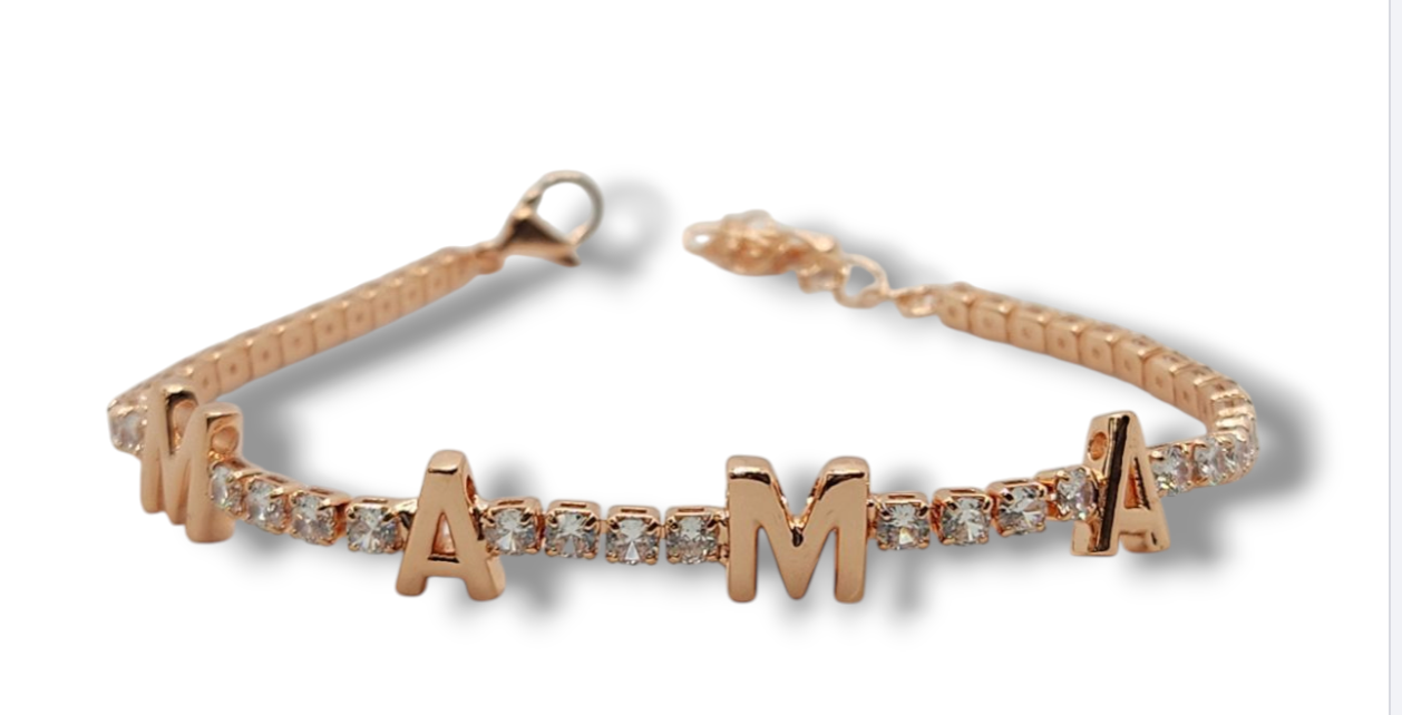 Mama tennis bracelet 7.5"