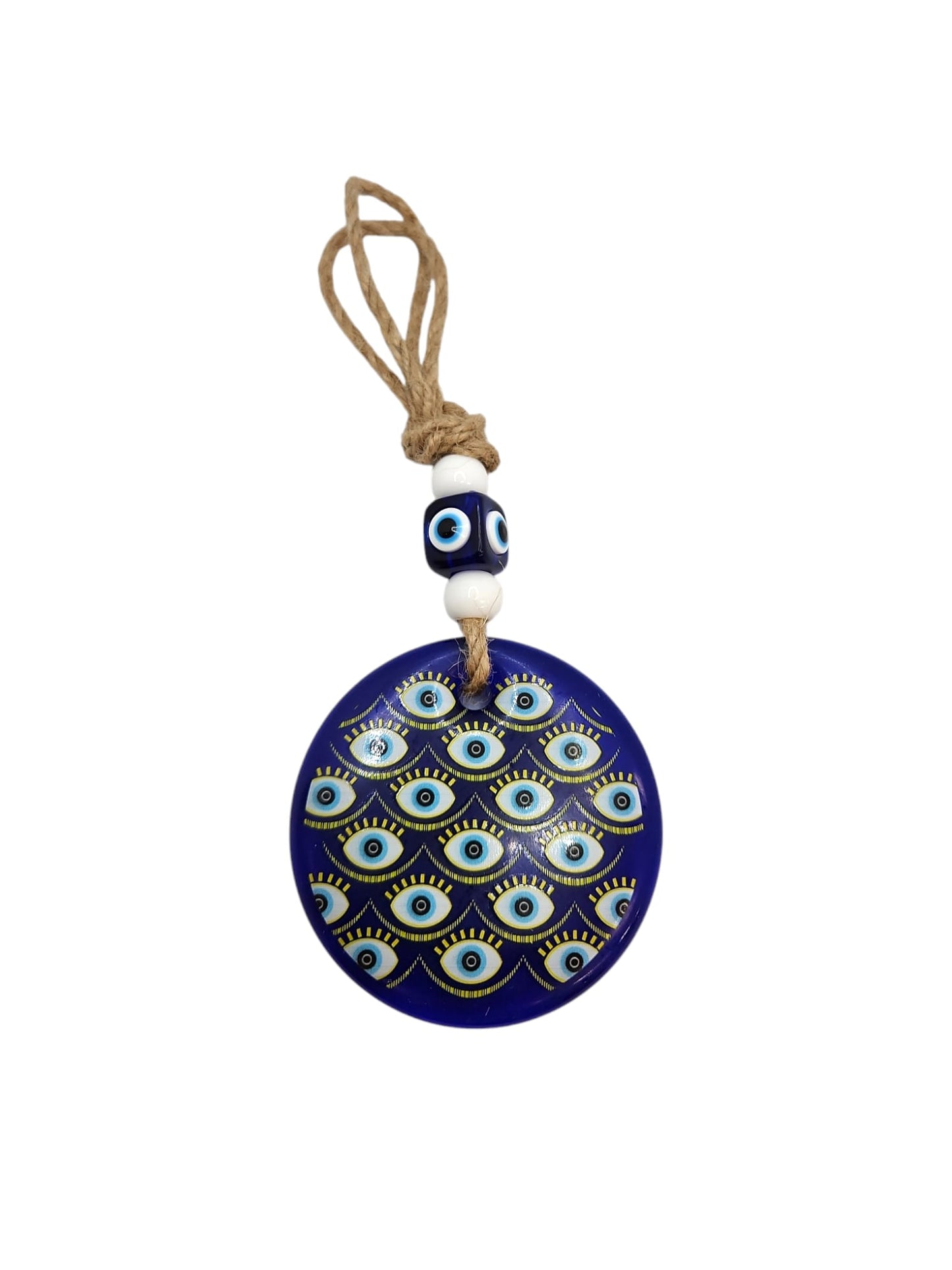 Evil eye glass circle eye yellow  handing   3" (Copy)