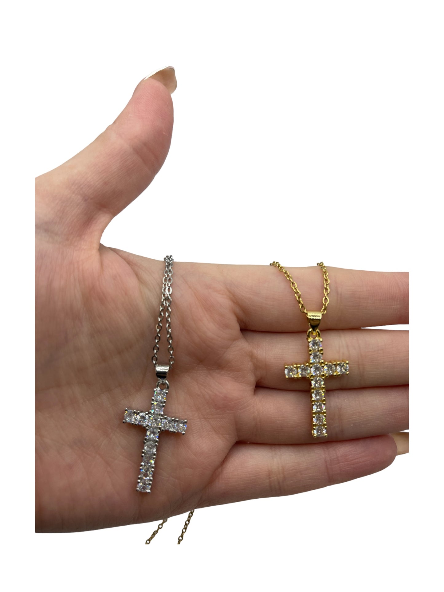 Zirconia cross necklaces