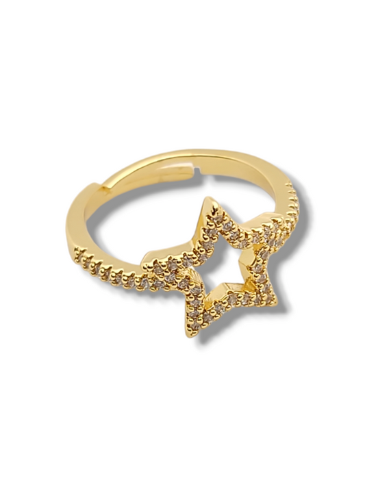 Band star  pave adjustable Ring