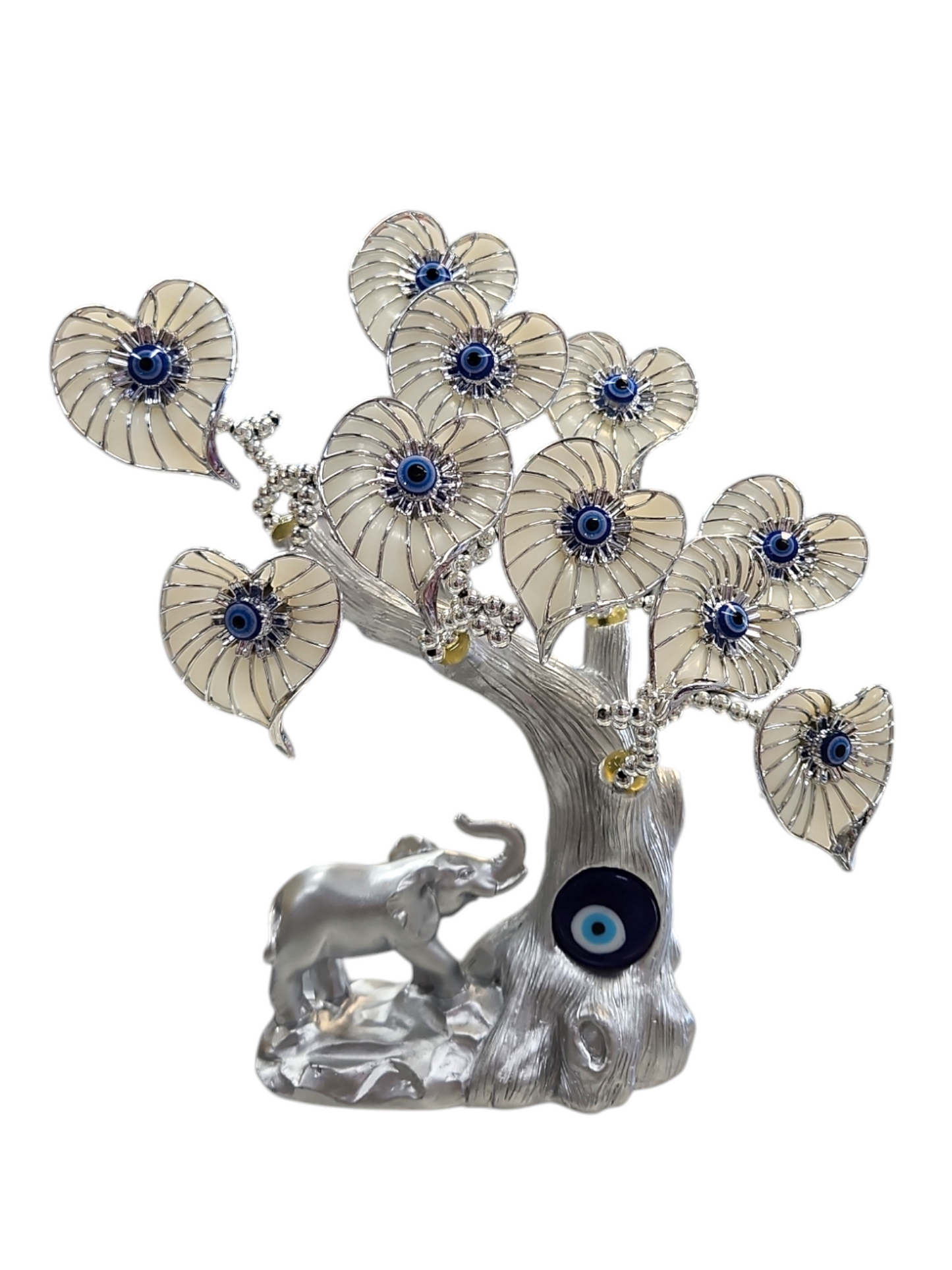 Tree of life silver Elephant, Heart white.