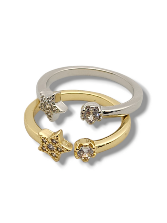 Star  pave adjustable Ring