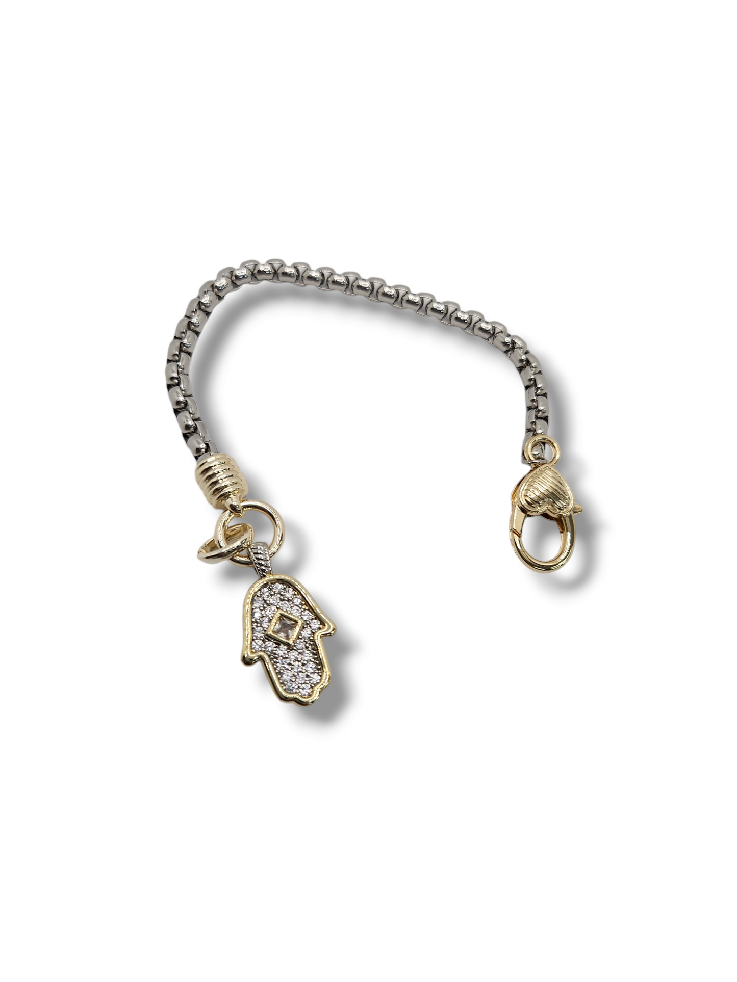 Hamsa lock heart bracelet 7.5"