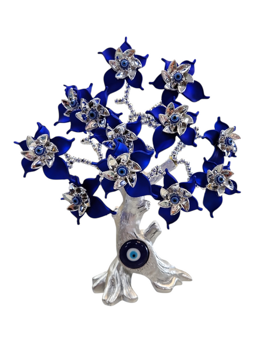 Stone blue flower, silver tree of life