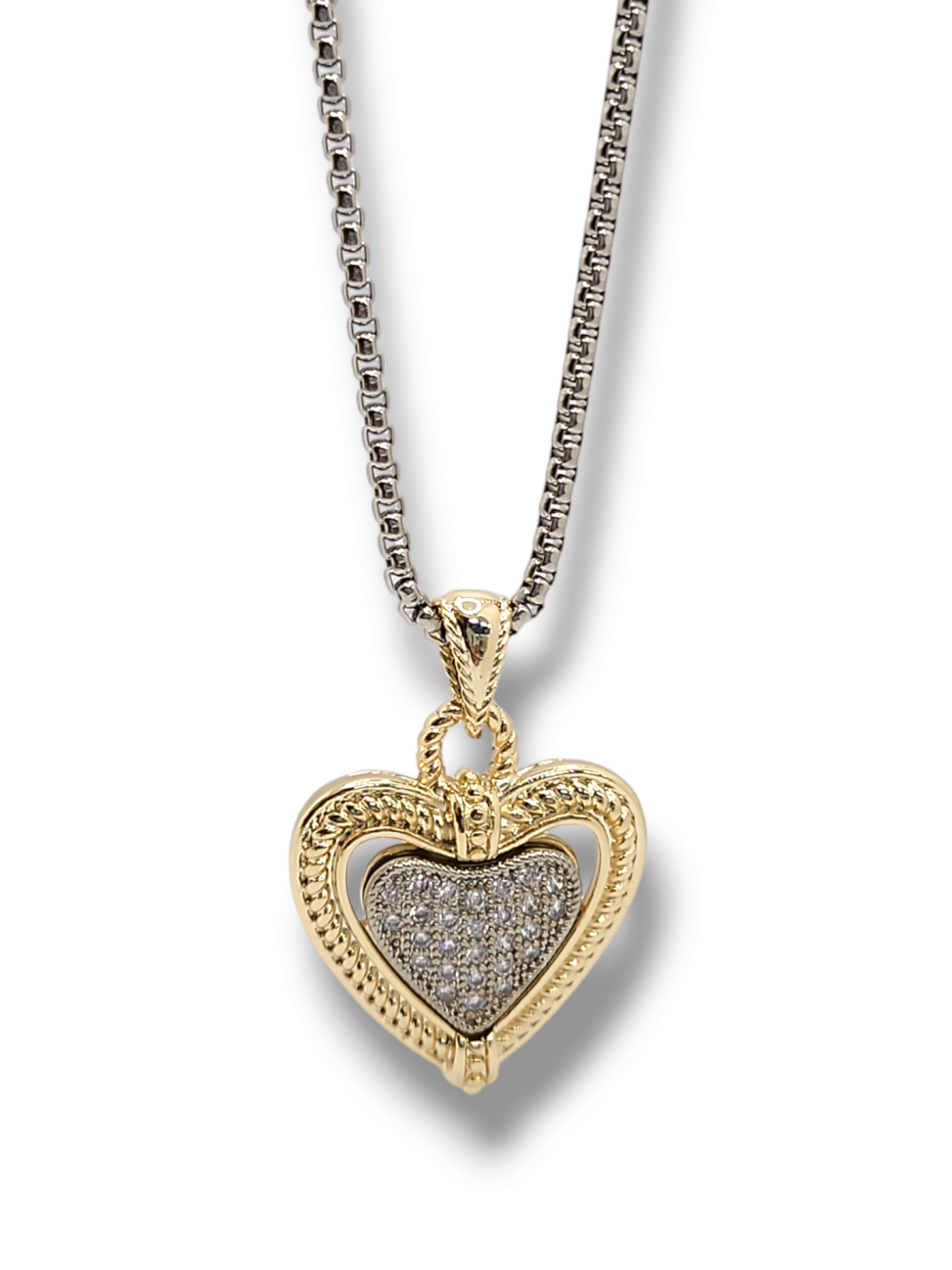 Shonky strong heart 36" necklaces stainless steel