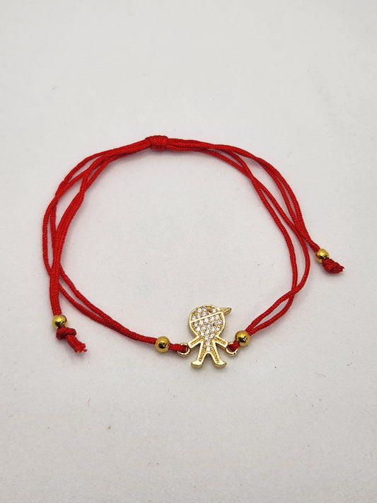 Boy stone charm red   string