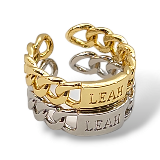 Leah Cuban plane  adjustable Ring