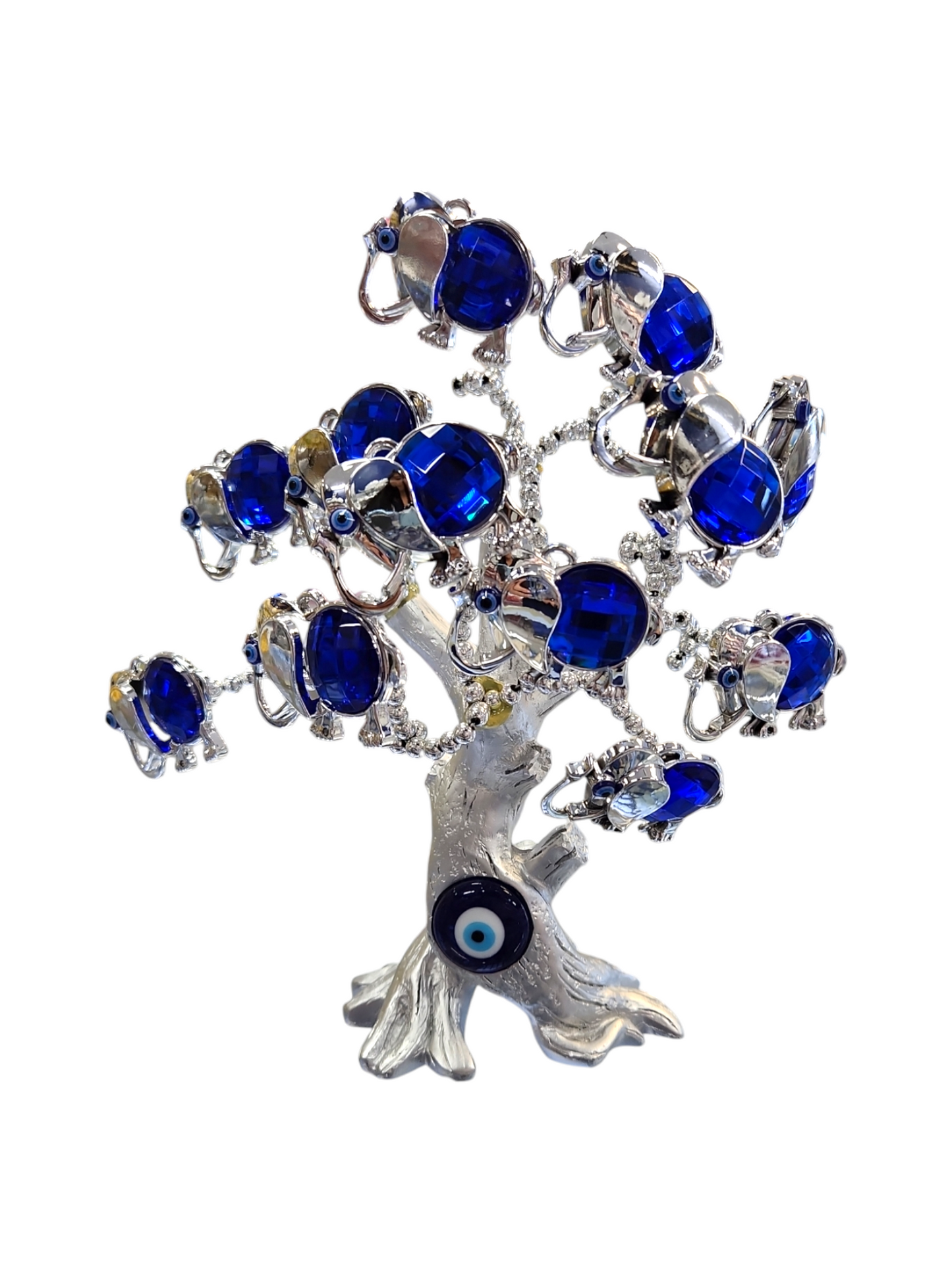 Stone elephant  silver tree of life