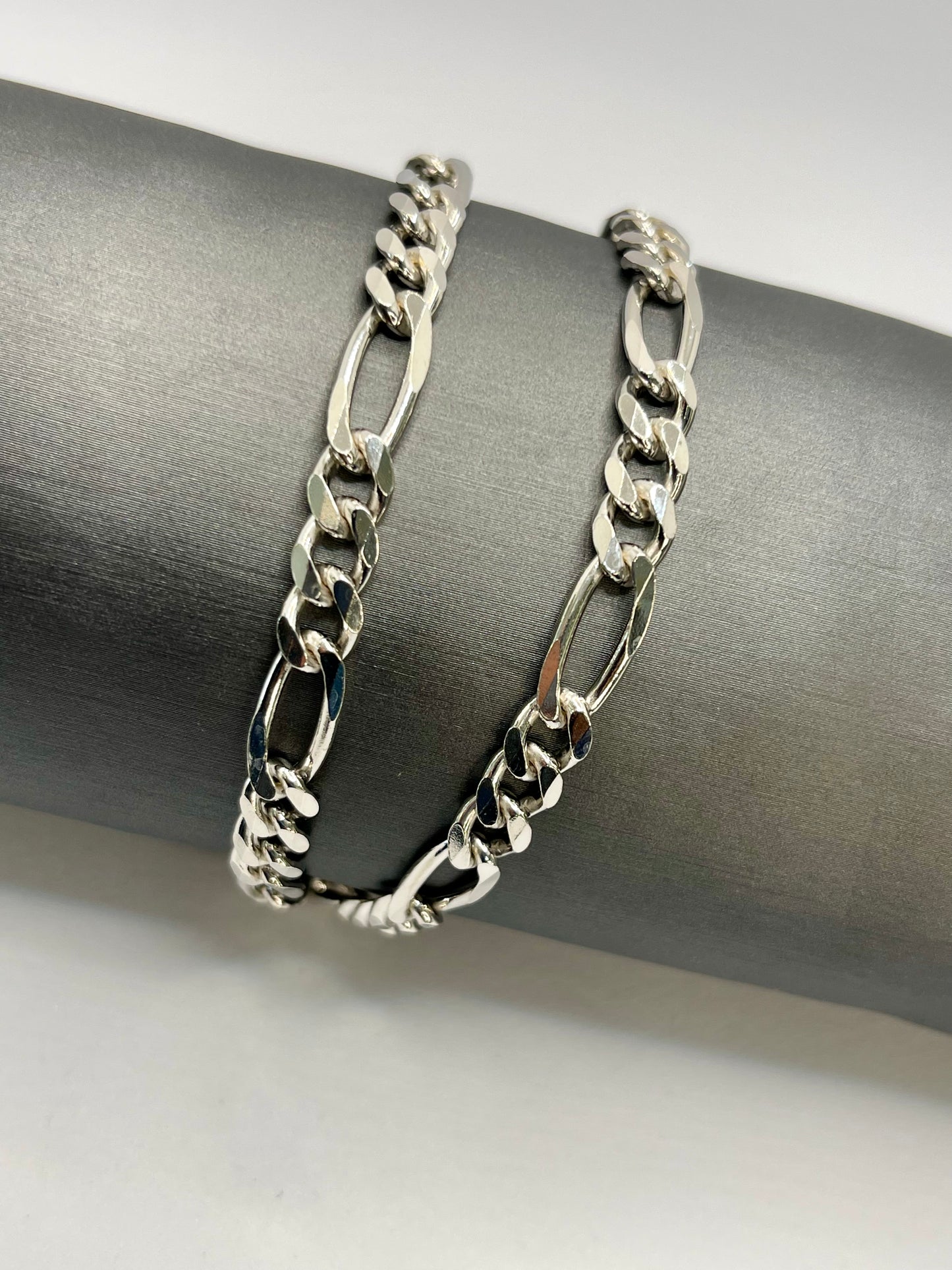 925 s sterling silver figaro chain 24" 5mm